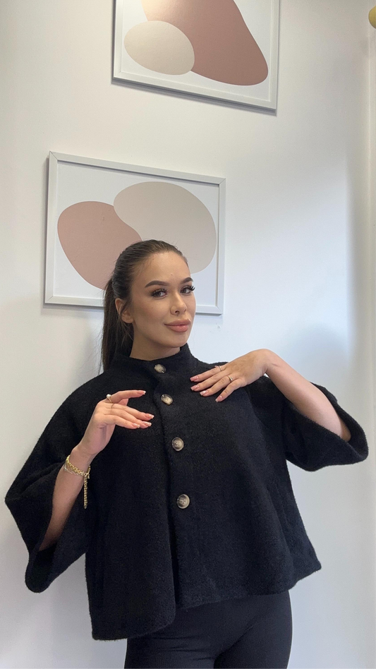 Siyah, Kısa Kaşe Kaban