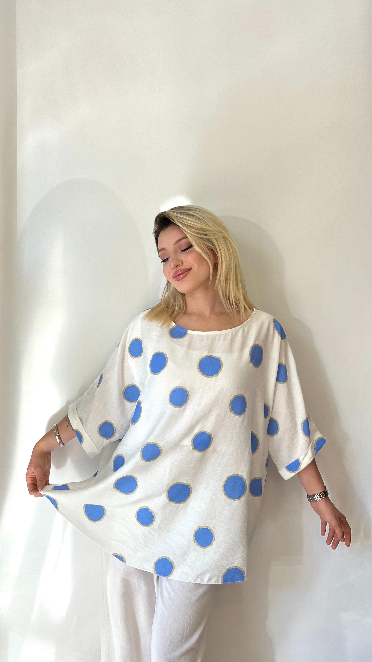 Mavi, Puantiyeli Viskon Bluz