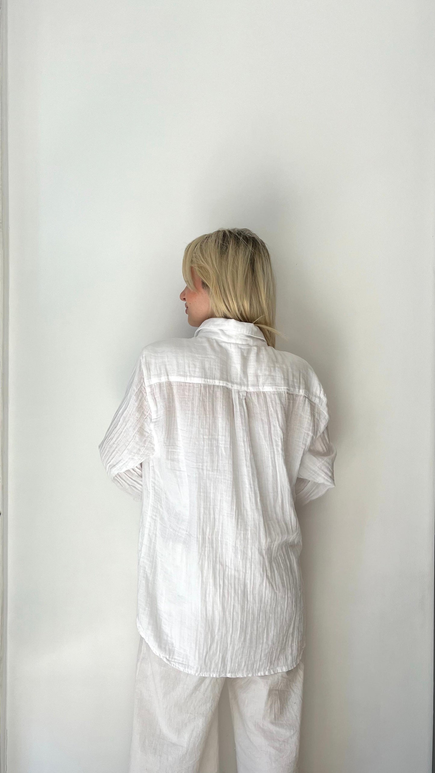 Beyaz, Müslin Kumaş Gömlek