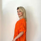 Turuncu, Pamuklu Dantel Bluz