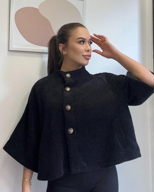 Siyah, Kısa Kaşe Kaban