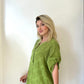 Yeşil, %100 Pamuk, Nakış İşlemeli Gömlek