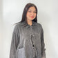 Antrasit, Önü İp Bağlamalı, Payetli Cepli, Yıkamalı, Pinterest Model Gömlek
