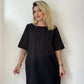 Siyah, %100 Pamuk, Etek Kısmı İp Ayarlı, Cepli, Kısa Elbise