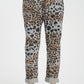 Gri, Leopar Desenli, Beli Lastikli, Cepli, Jogger Pantolon