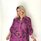 Mor, %100 Viskon, Sakura Çiçekli, Payetli Gömlek