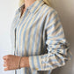 Açık Mavi, Çizgili, Oversize Gömlek