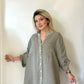 Taş Rengi, %100 Keten, Sırtı Dantel Detaylı Gömlek