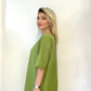 Yeşil, %100 Pamuk, Etek Kısmı İp Ayarlı, Cepli, Kısa Elbise