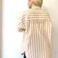 Hardal, Çizgili, Oversize Gömlek