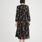 Çiçekli, Siyah %100 Viskon, Uzun Elbise