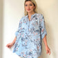Açık Mavi, %100 Pamuk, Flower, Dokulu Gömlek