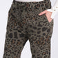 Haki, Leopar Desenli, Beli Lastikli, Cepli, Jogger Pantolon