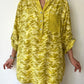 Sarı, %100 Viskon, Karışık Desenli Gömlek