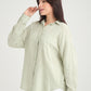 Su Yeşili, Relax Fit, %100 Pamuk, Dokulu Gömlek