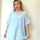 Açık Mavi, %100 Pamuk Bluz