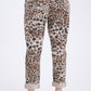 Bej, Leopar Desenli, Beli Lastikli, Cepli, Jogger Pantolon