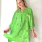 Fıstık Yeşili, Pamuk Fisto Detaylı, Payetli Keten Gömlek