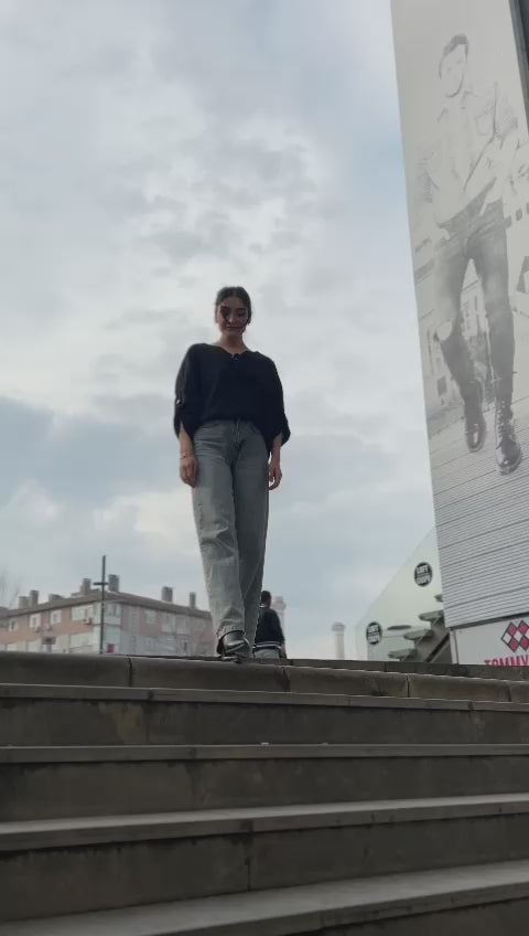 Siyah, %100 Pamuk, Bağcık Detaylı, Dokulu Bluz/Gömlek / STD Beden, 36/42